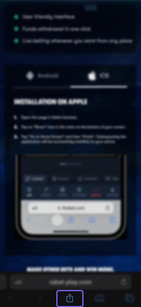 Use Safari’s share button to add Plinko Game PWA shortcut to your iOS home screen.