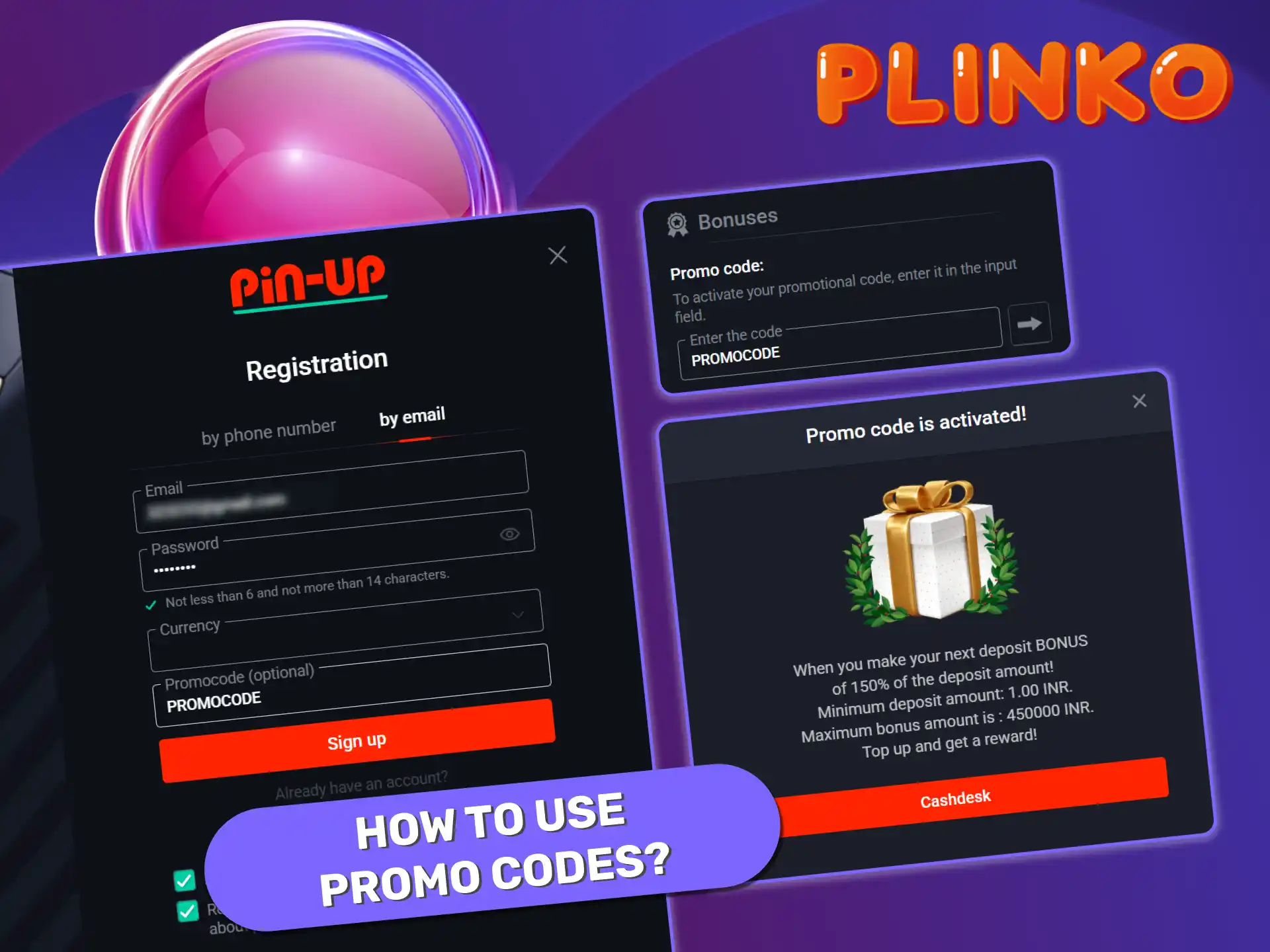 Activate your Plinko bonus by entering a promo code during sign-up or deposit.