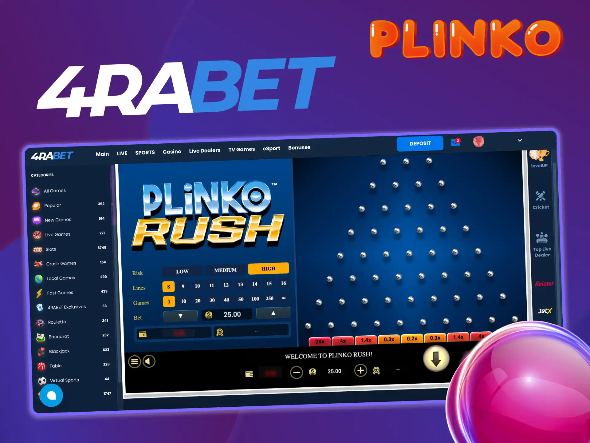 4rabet offers Plinko and a smooth mobile experience tailored for both beginners and experienced players.