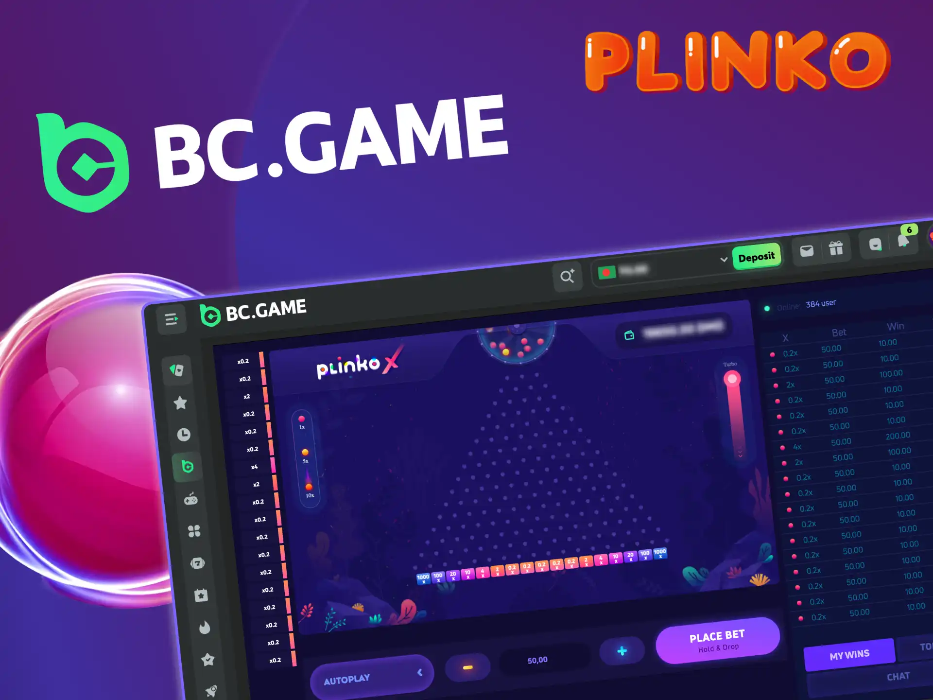BC Game crypto casino with Plinko, provably fair gameplay, and a wide range of supported cryptocurrencies.