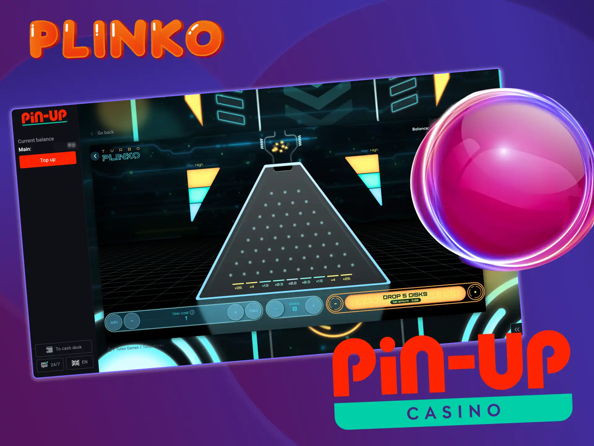 Pin-Up casino with Plinko, fast sign-up, and a large game library for desktop and mobile.