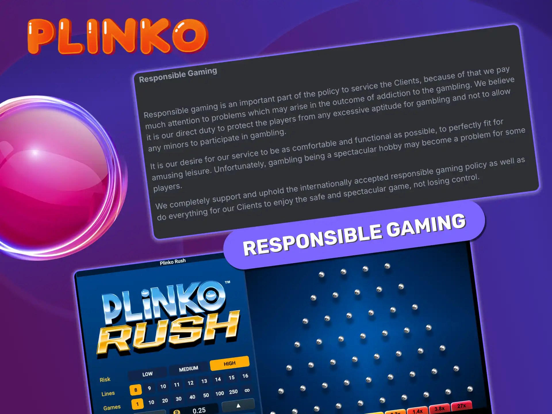 Play Plinko responsibly by setting limits, avoiding chase losses, and using demo mode for practice.
