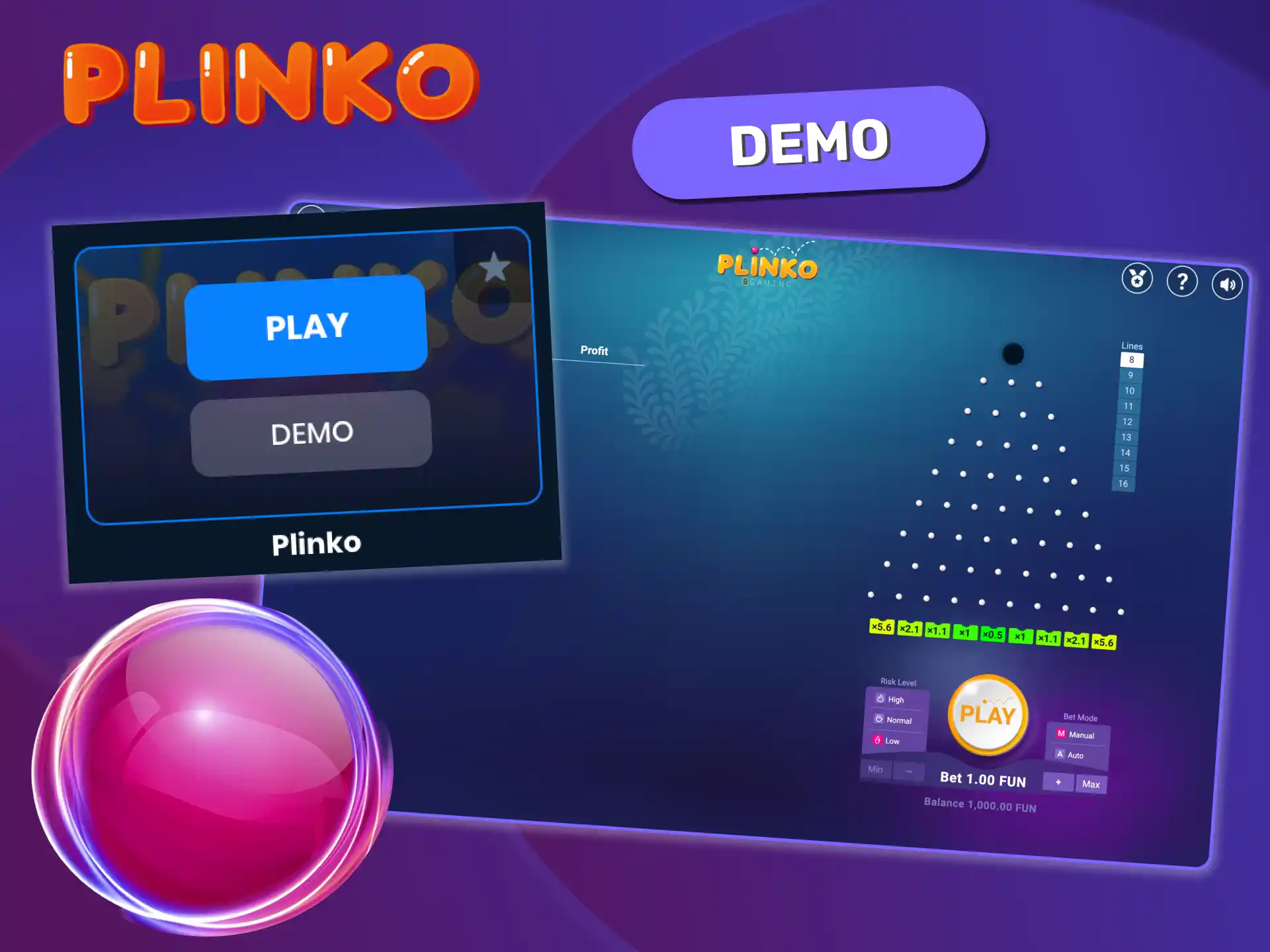 Use the free Plinko BGaming demo to explore multipliers and game settings safely.