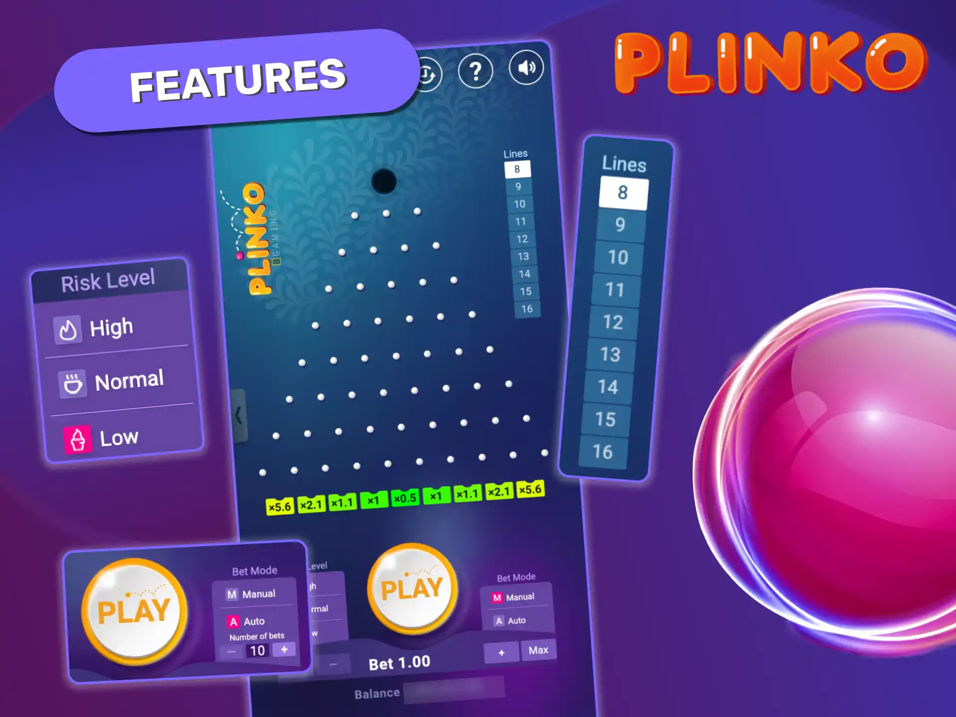 Play Plinko BGaming your way with fast mechanics and flexible options before each round.