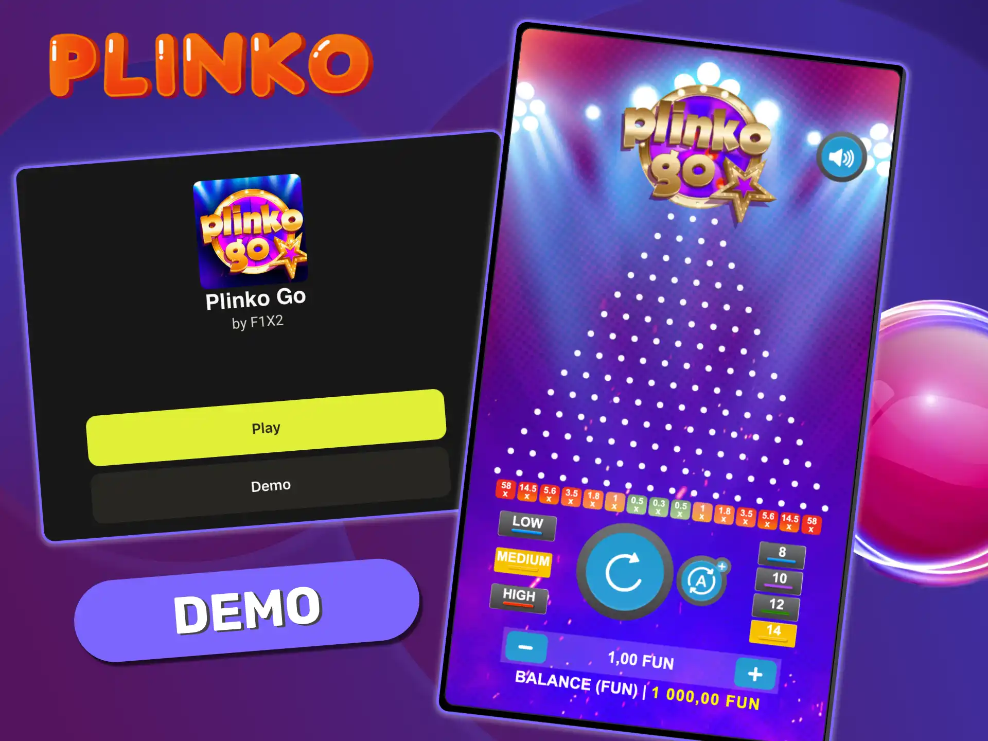 Plinko Go demo mode allows you to play for free with virtual money, learn the interface and rules, and practice before betting real funds.