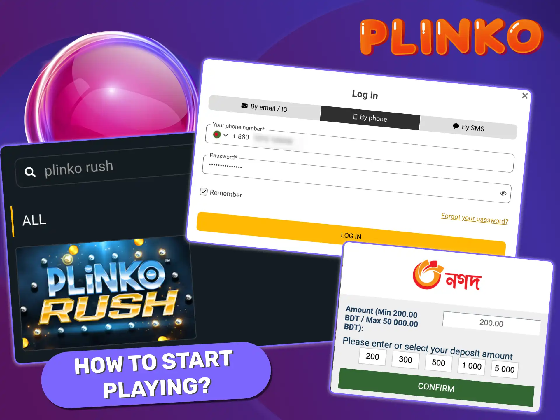 Get started with Plinko Rush by registering, depositing, and customizing game settings for the best experience.