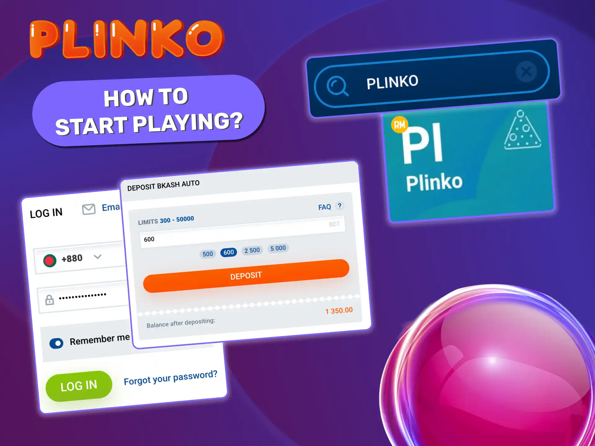 Register on a licensed platform with Plinko Spribe, deposit money, and start placing bets to enjoy the game.