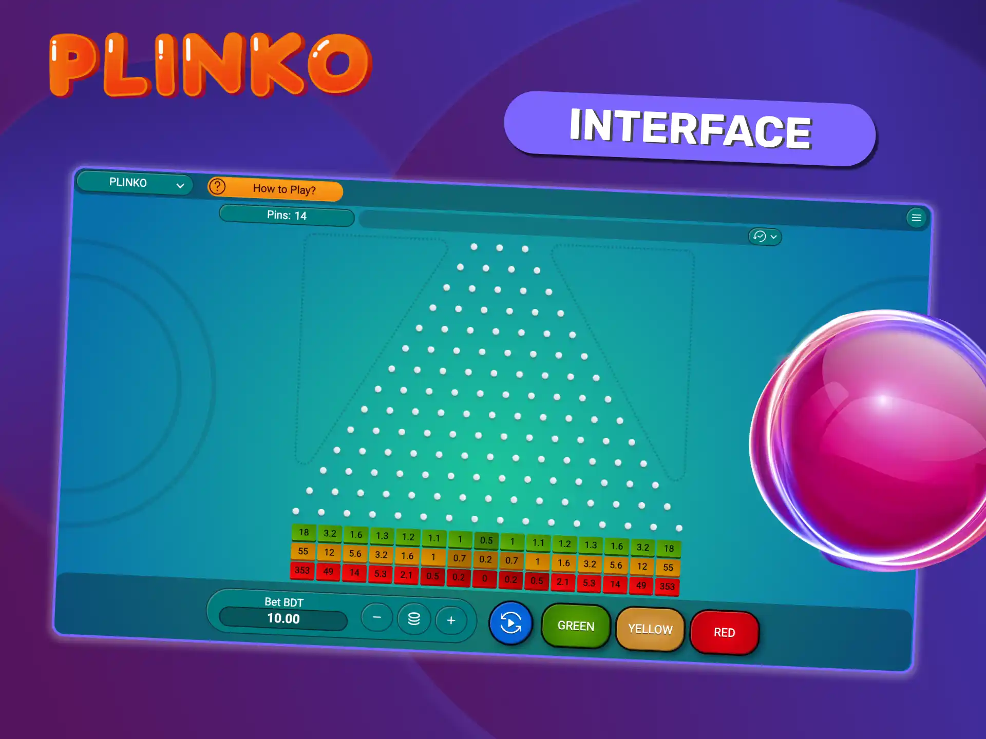 Use Plinko Spribe’s easy interface to select bet amount, manage sound, and check bet history.
