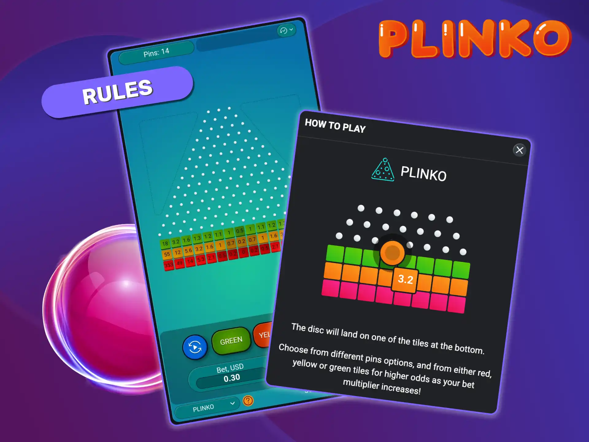 Play Plinko Spribe by managing risks with color choices and hitting multipliers as the ball bounces down the board.