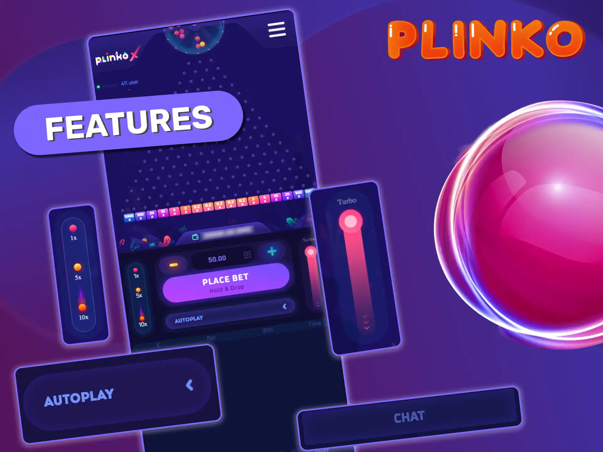 Explore Plinko X features like different ball types, speed settings, and free demo play.