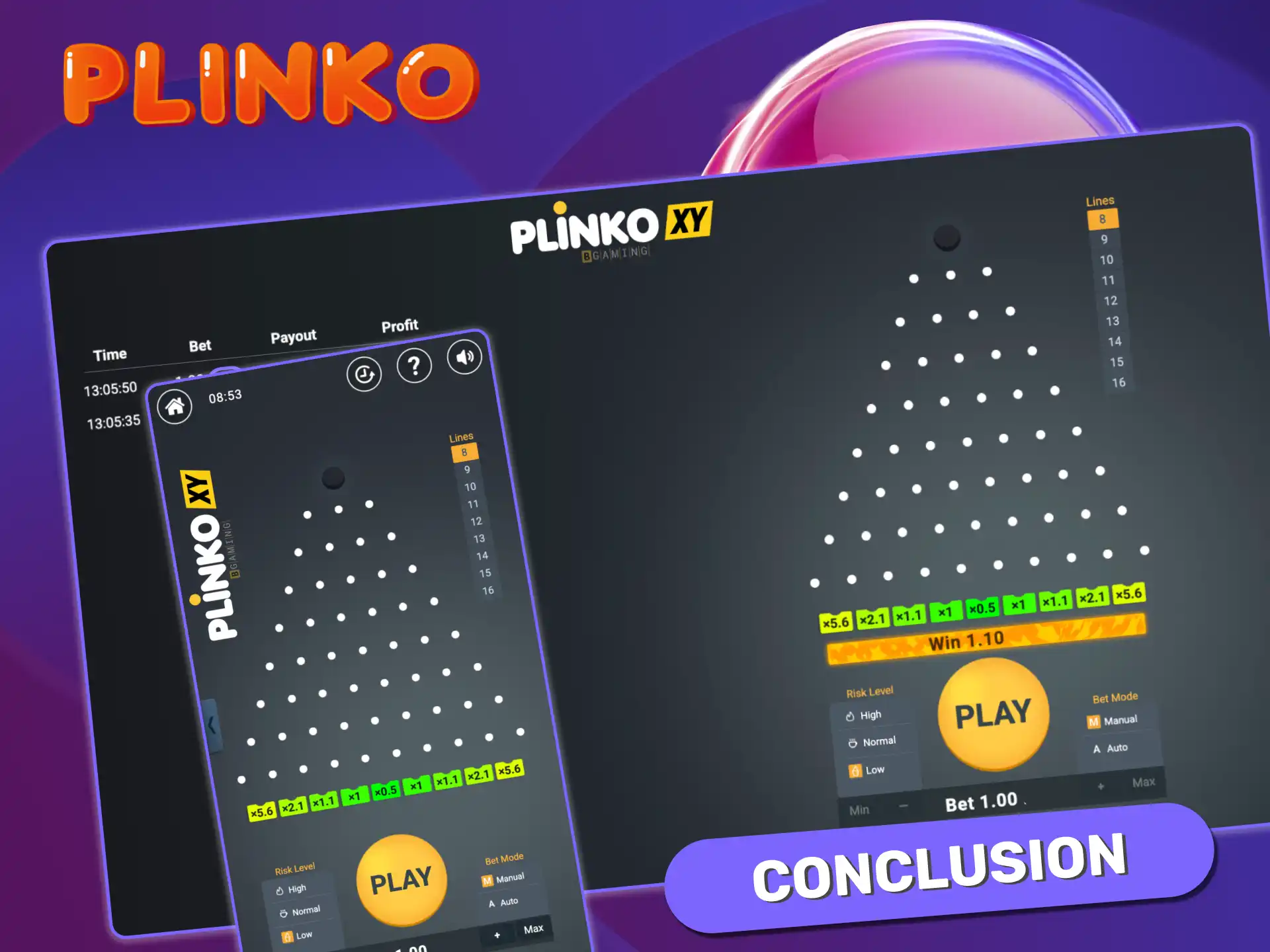 Plinko XY is an exciting and fair game offering big winnings for both new and experienced players.