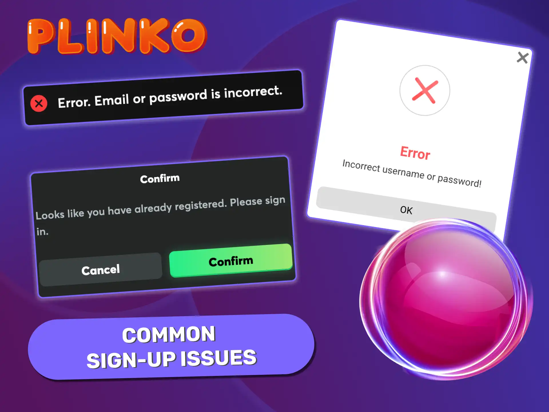 Solve common Plinko sign-up issues like code confirmation errors and data entry mistakes.