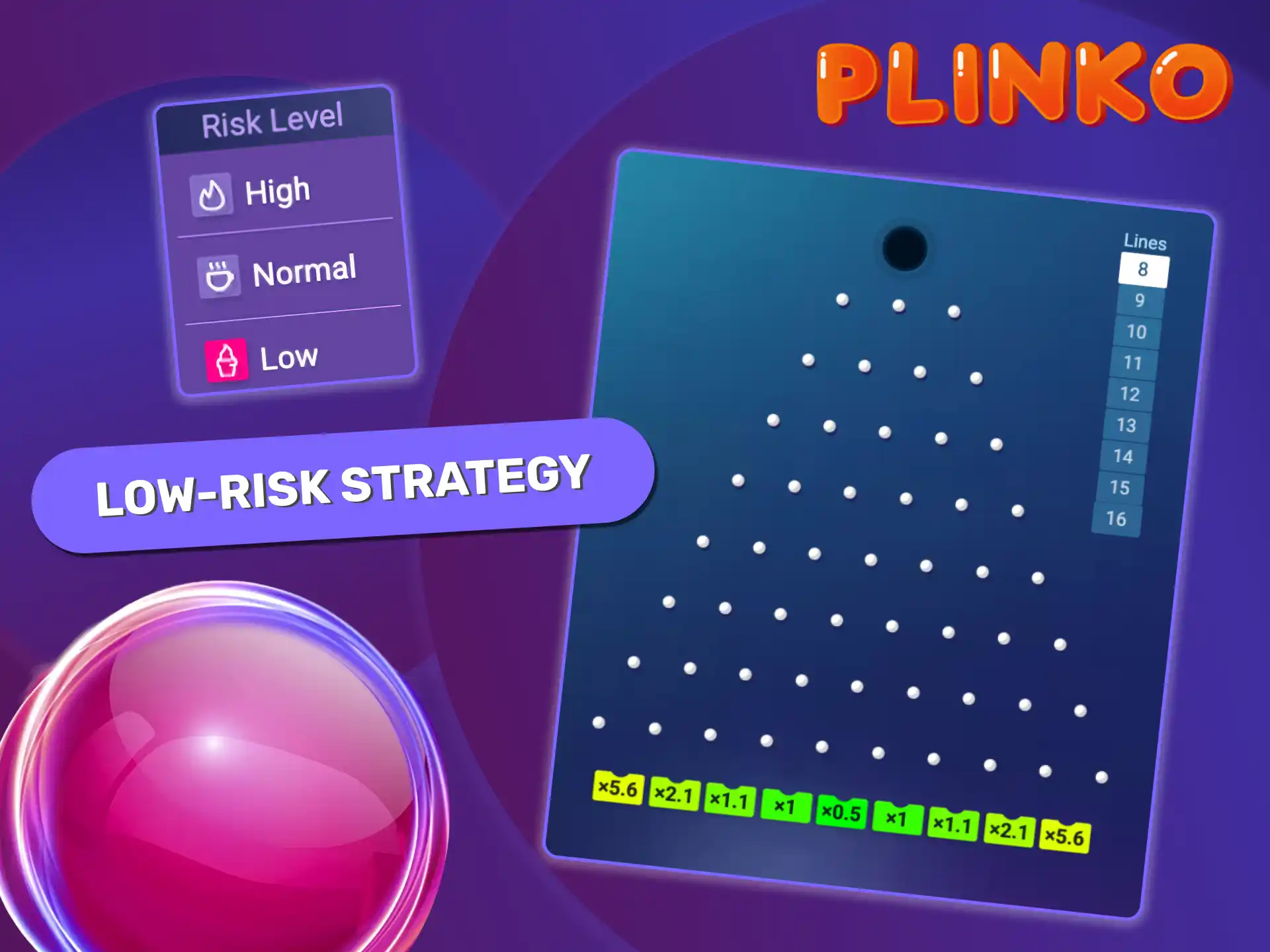 Try the low-risk Plinko strategy to play longer and keep your balance safe.
