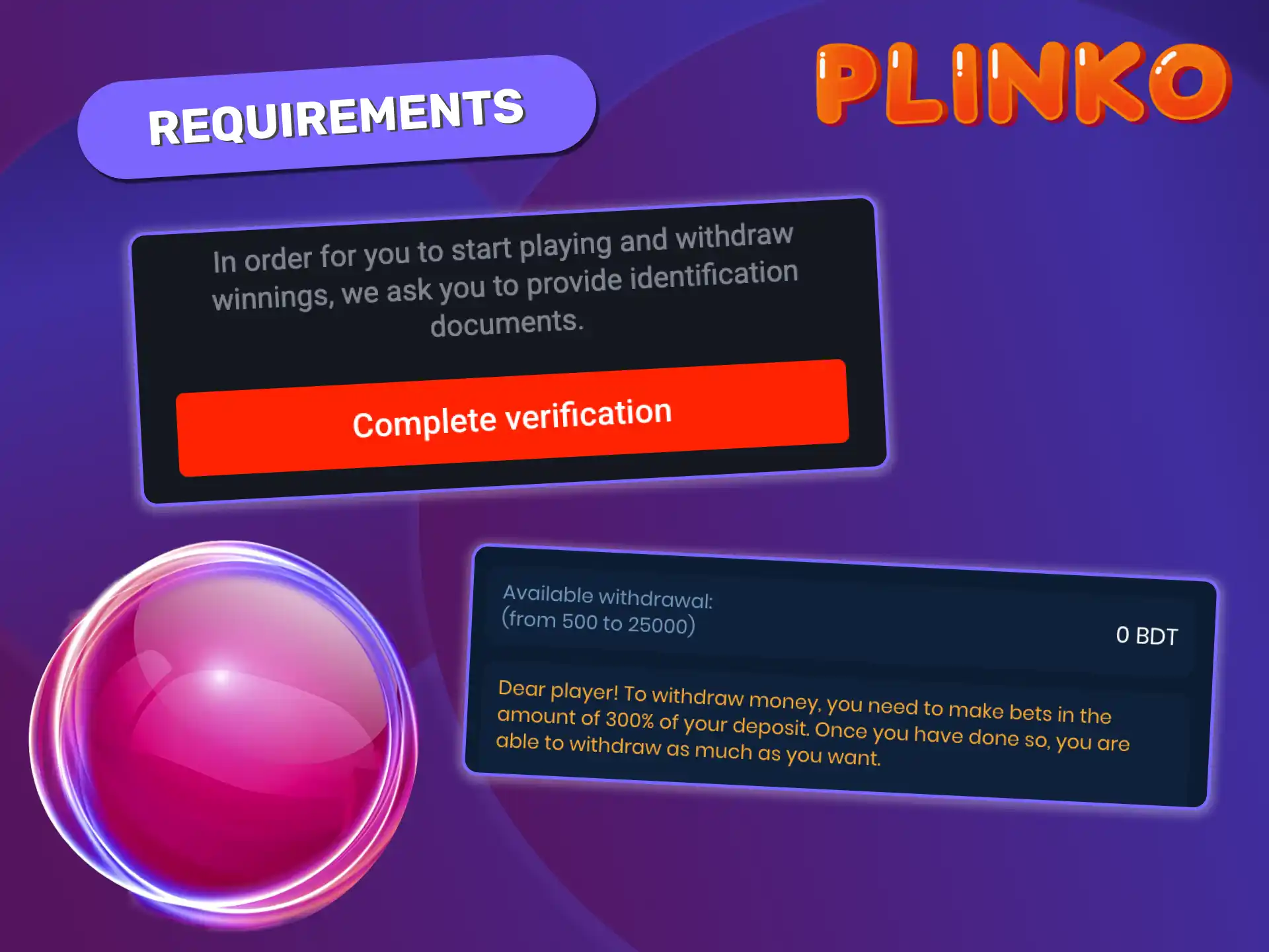 Before withdrawing from Plinko, users must verify identity, meet limits, and complete bonus wagering.