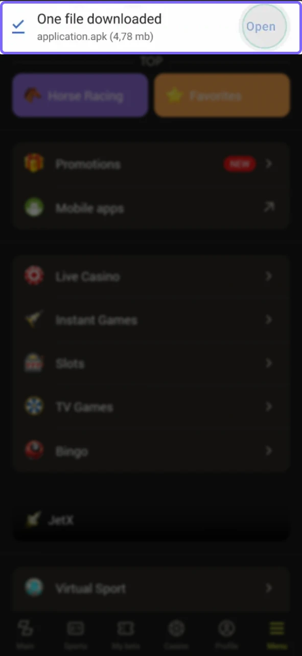 Start downloading the Plinko Game app by clicking the Android logo or download button.